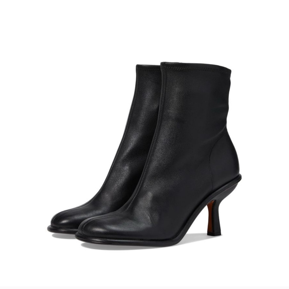 Vince Black Leather Freya Zip Booties